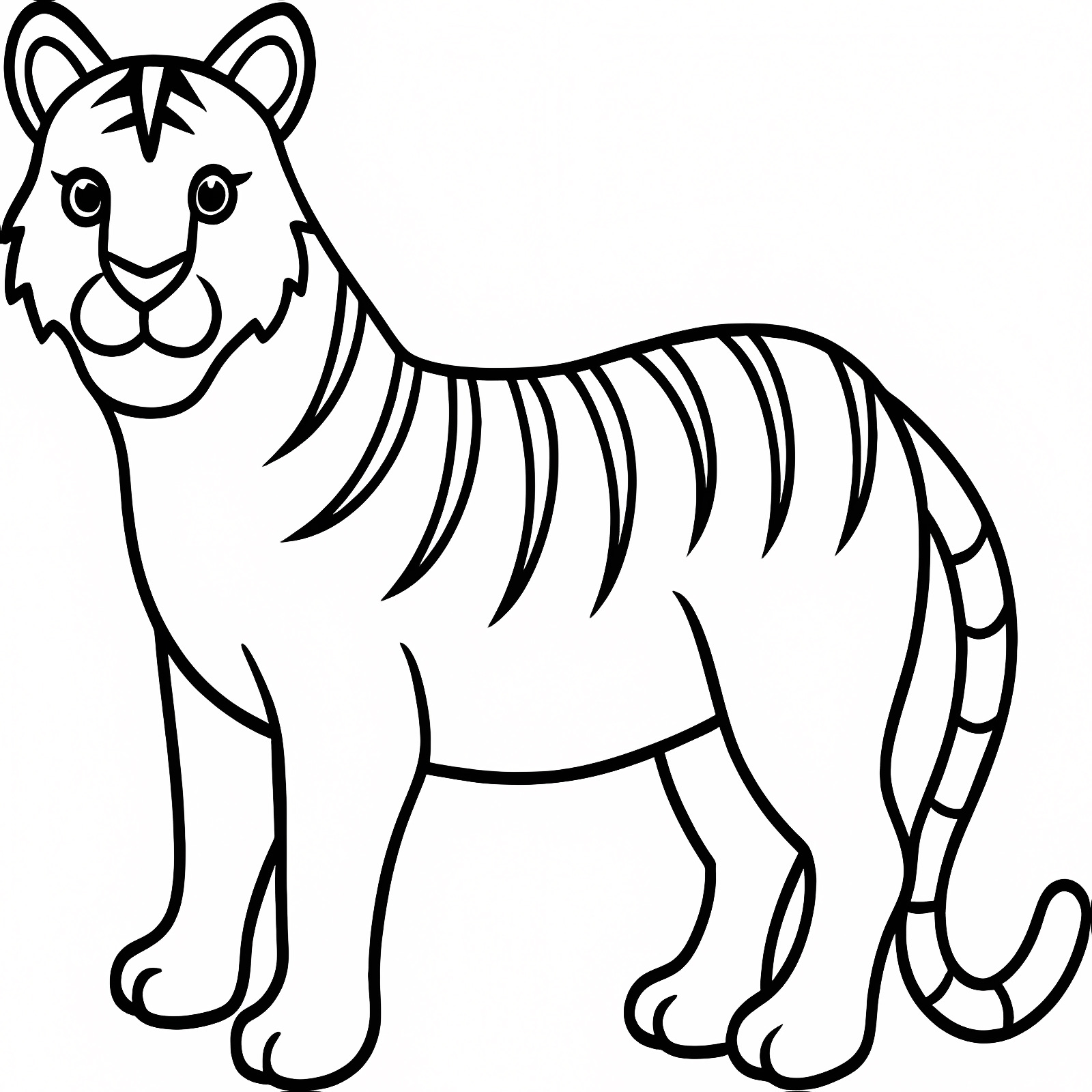 Tigre majestueux — Coloriage à imprimer gratuit
