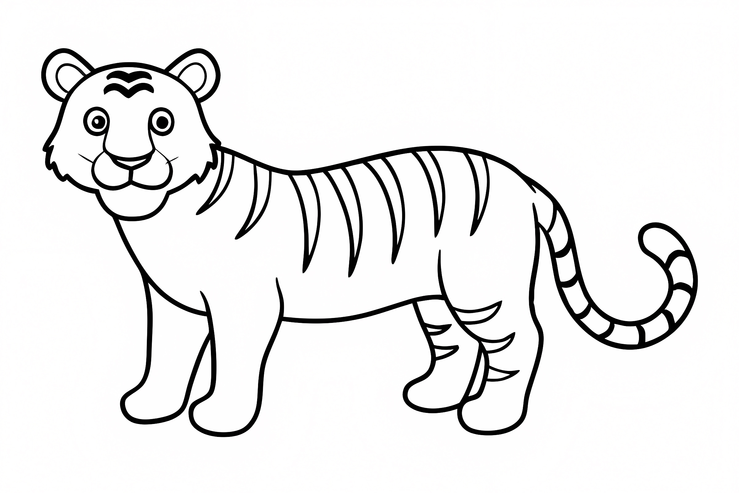 Bébé tigre joueur — Coloriage à imprimer gratuit