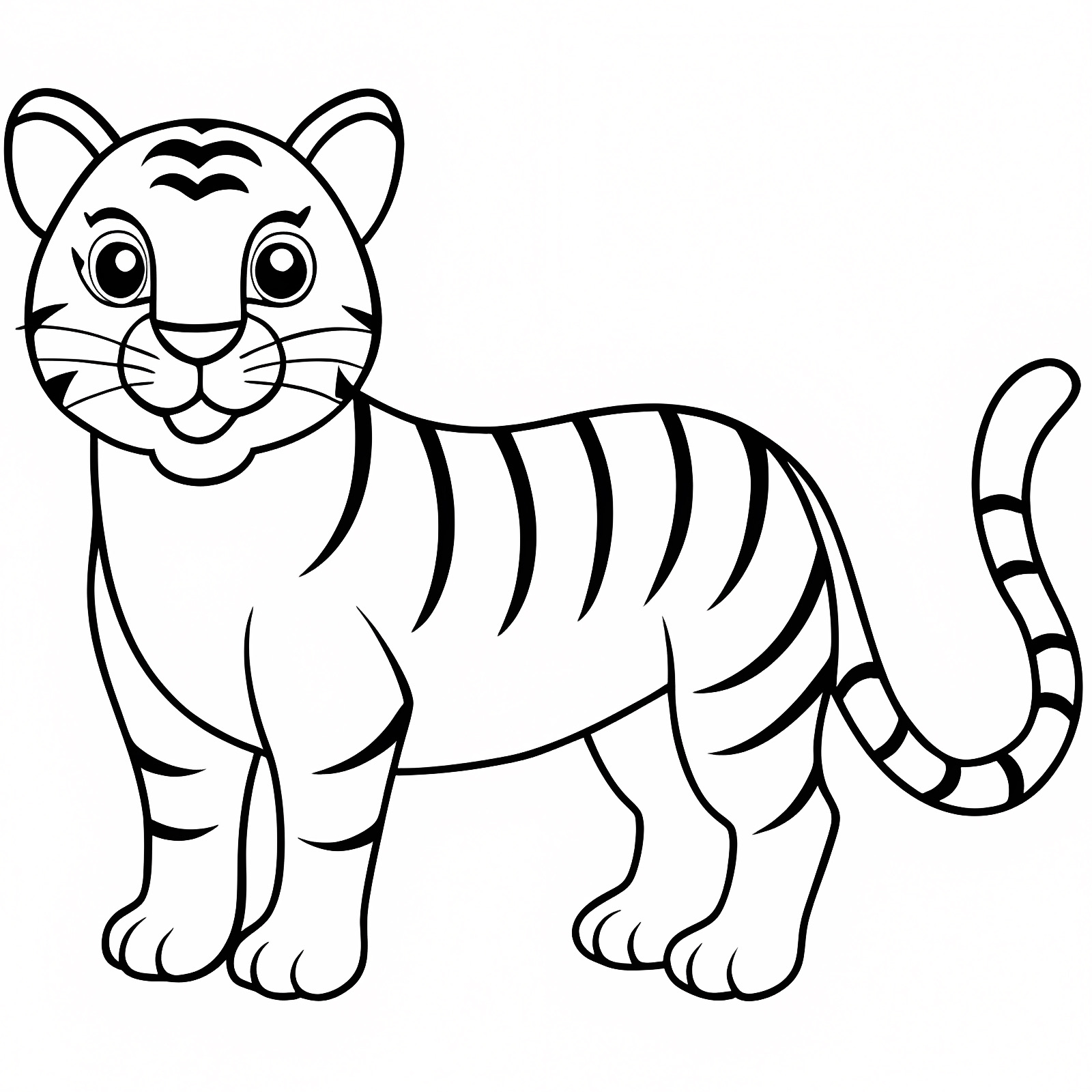 Tigre aux rayures — Coloriage à imprimer gratuit