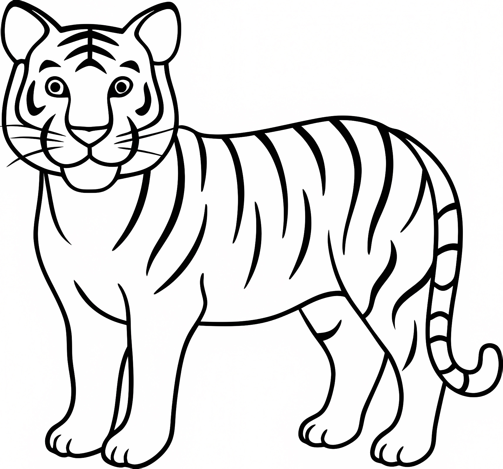 Tigre féroce — Coloriage à imprimer gratuit