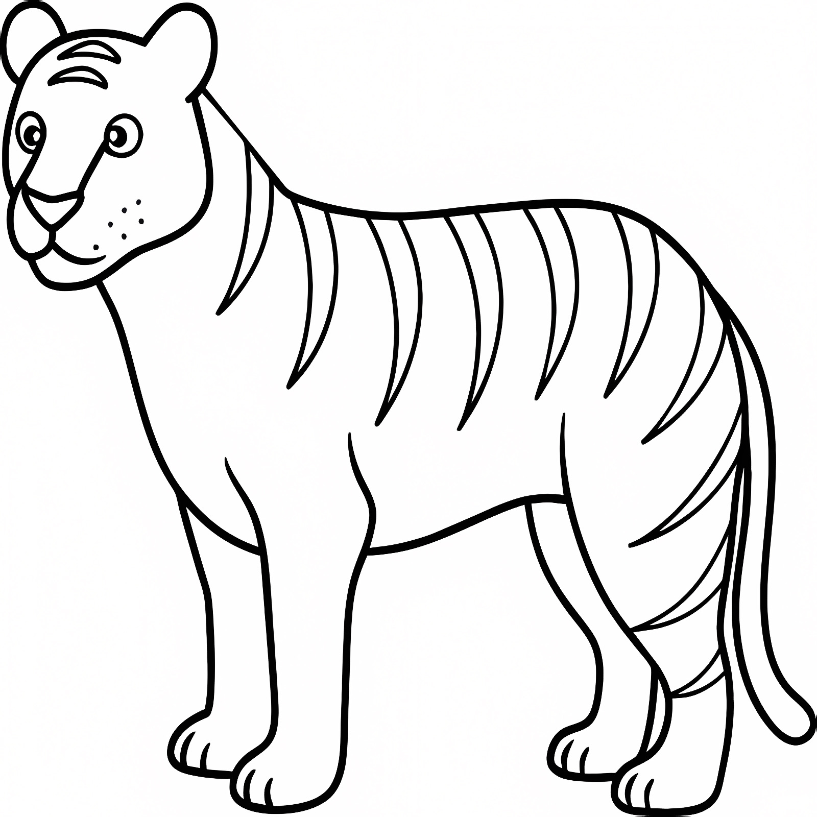 Tigre qui marche — Coloriage à imprimer gratuit