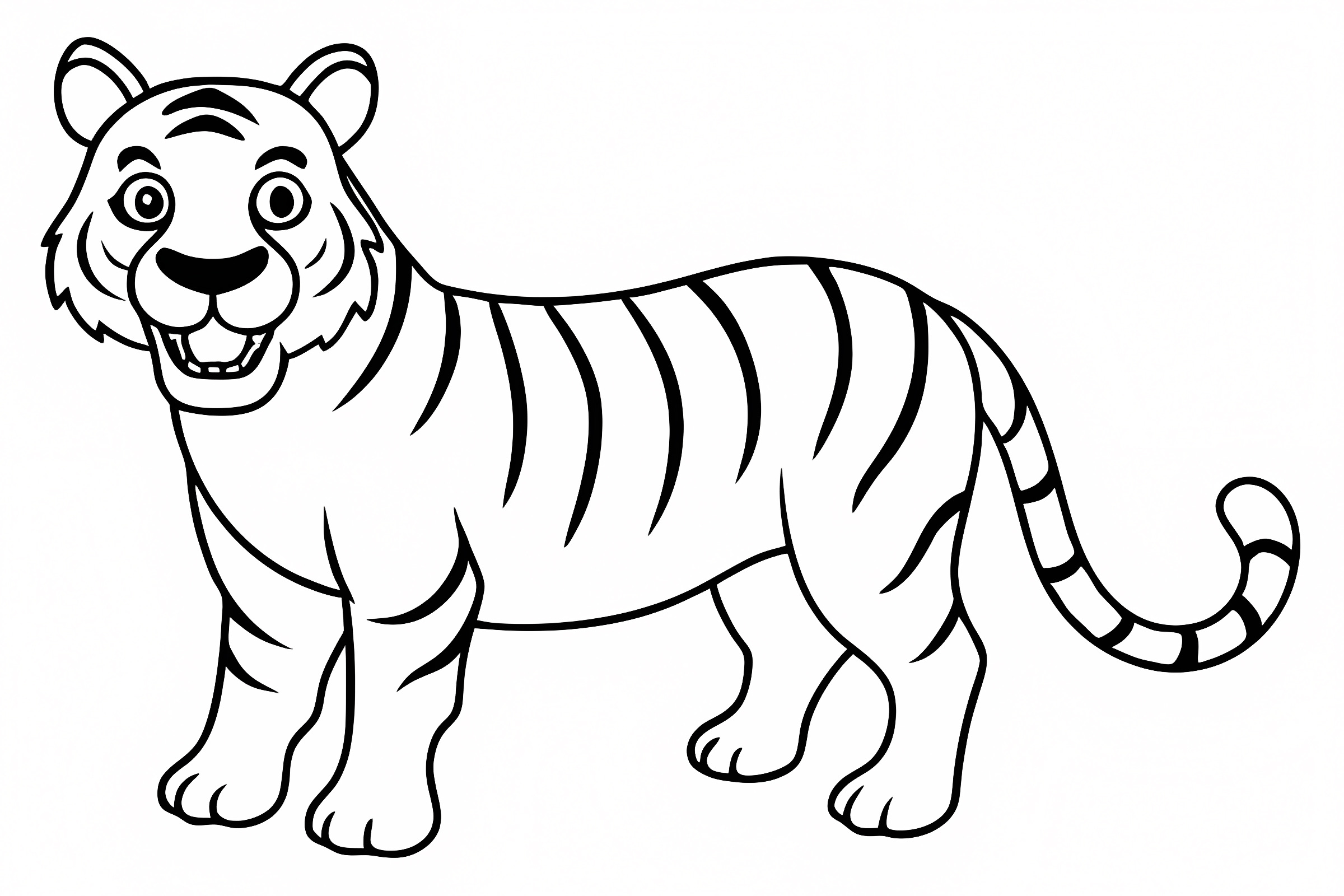 Tigre sauvage — Coloriage à imprimer gratuit