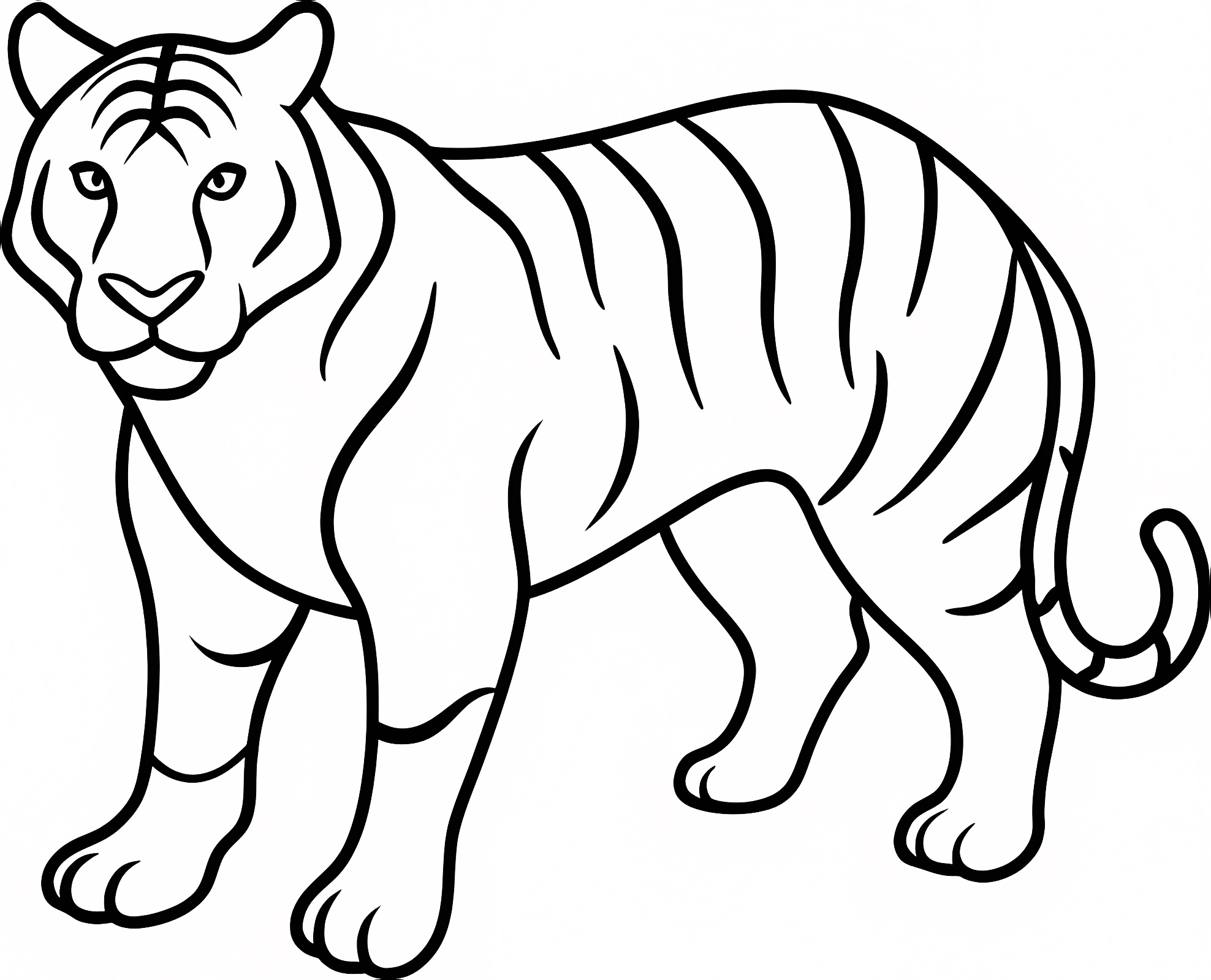 Tigre majestueux — Coloriage à imprimer gratuit