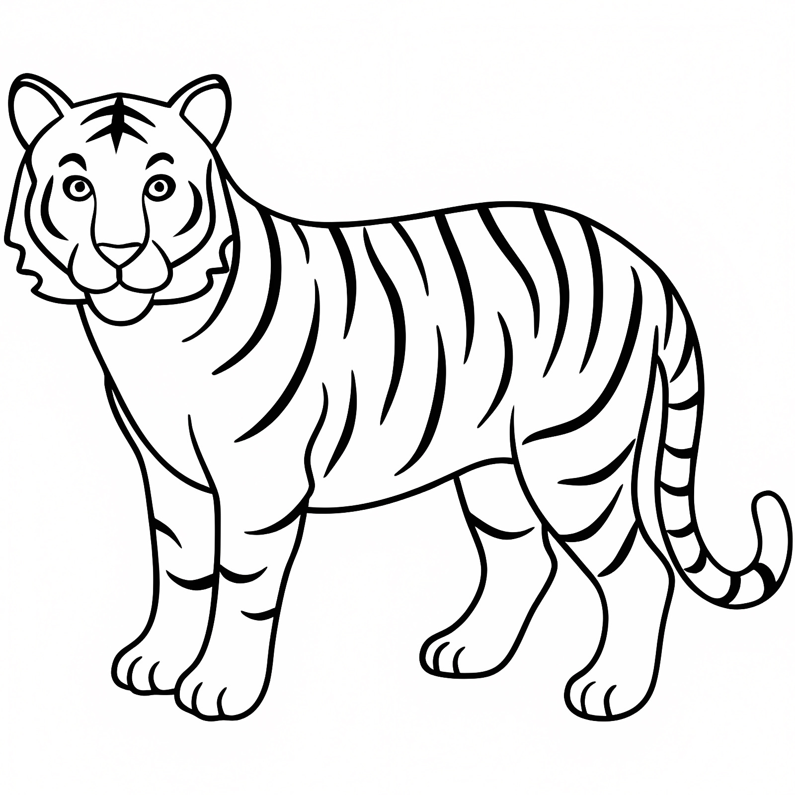 Tigre du Bengale — Coloriage à imprimer gratuit