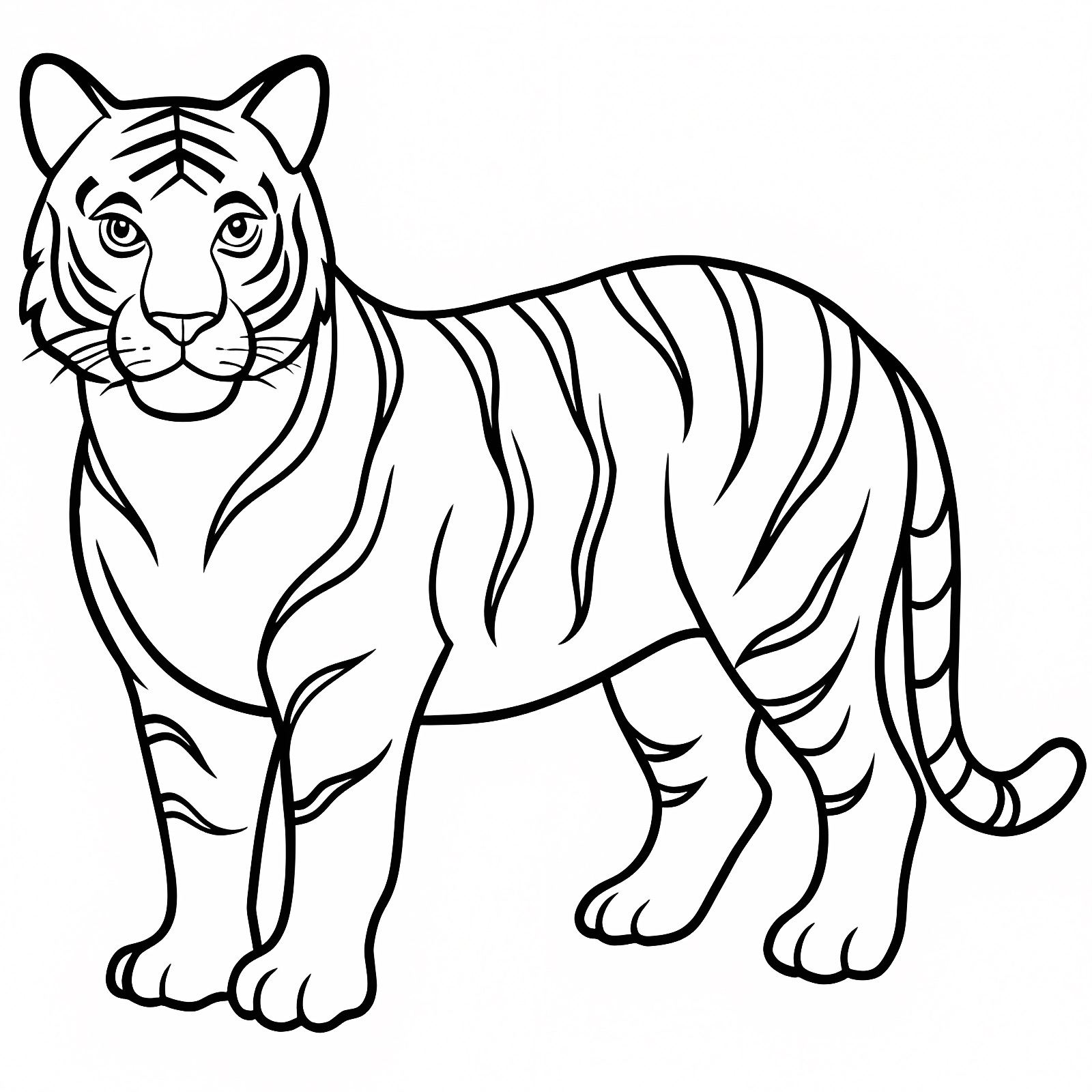 Bébé tigre joueur — Coloriage à imprimer gratuit