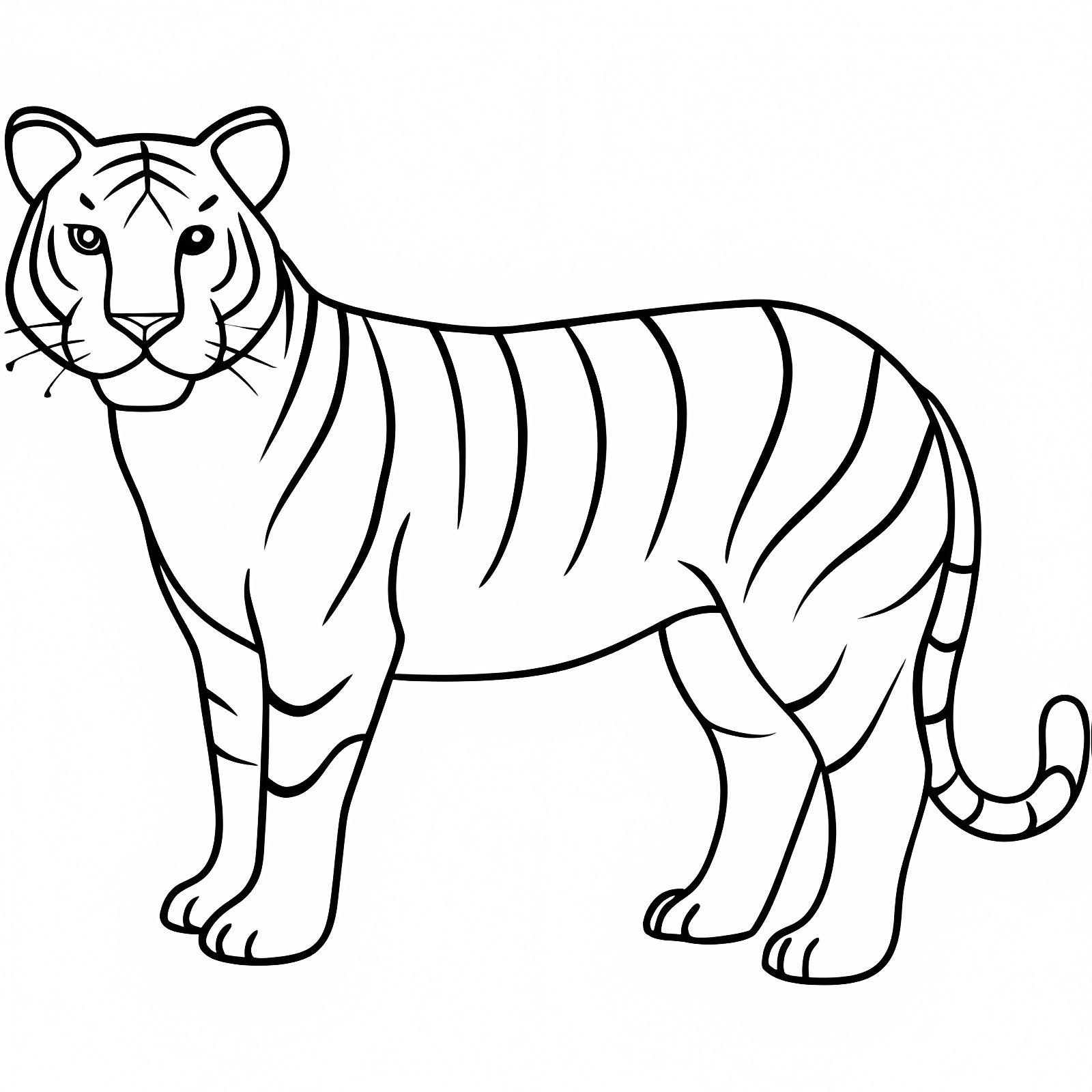 Tigre dans la jungle — Coloriage à imprimer gratuit
