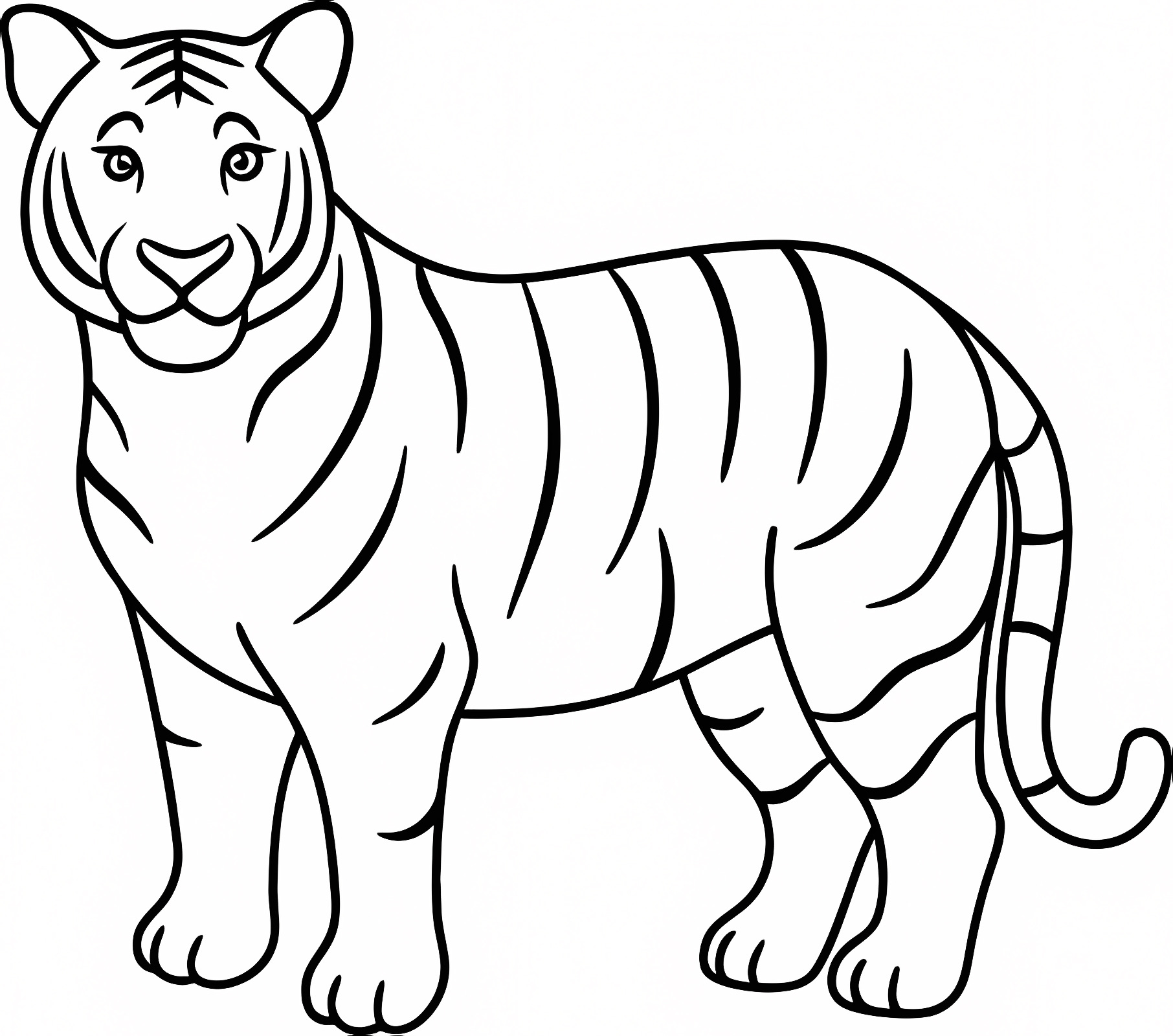 Tigre féroce — Coloriage à imprimer gratuit