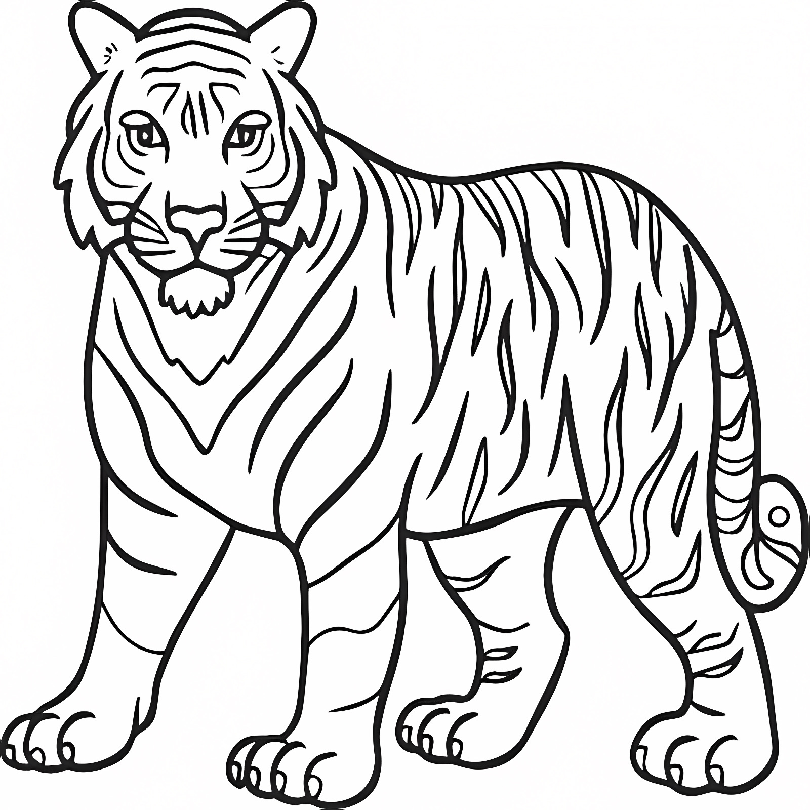 Tigre qui marche — Coloriage à imprimer gratuit