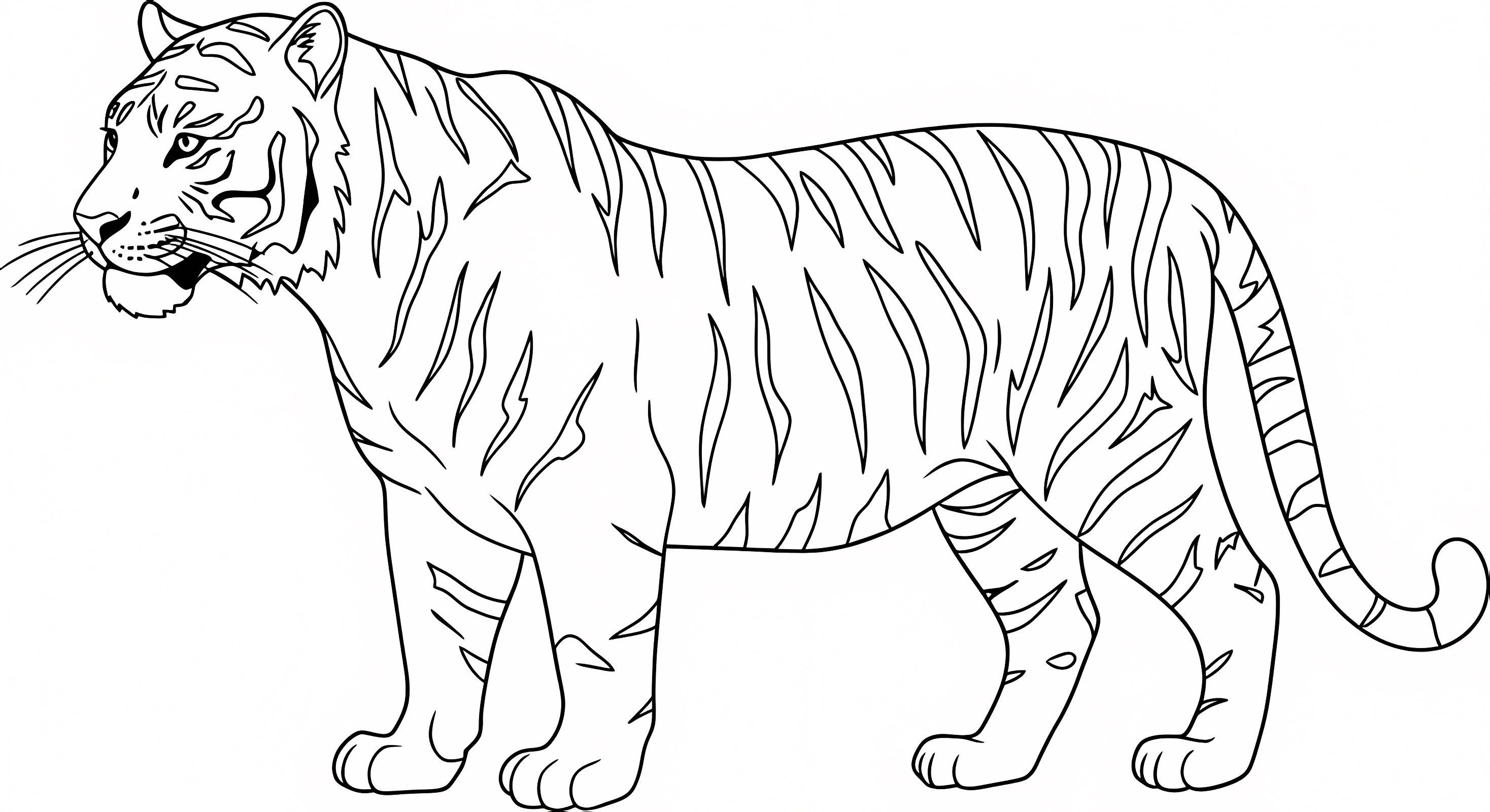 Tigre sauvage — Coloriage à imprimer gratuit