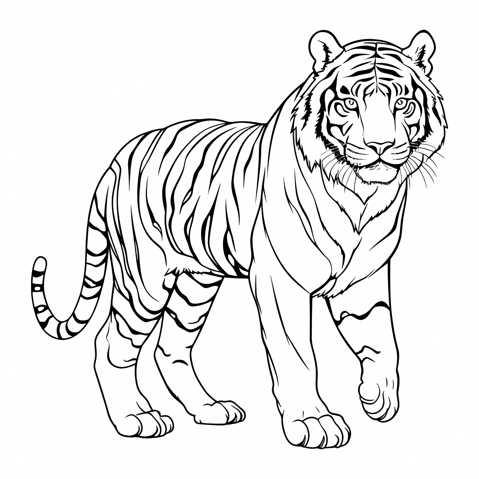 Tigre majestueux — Coloriage à imprimer gratuit