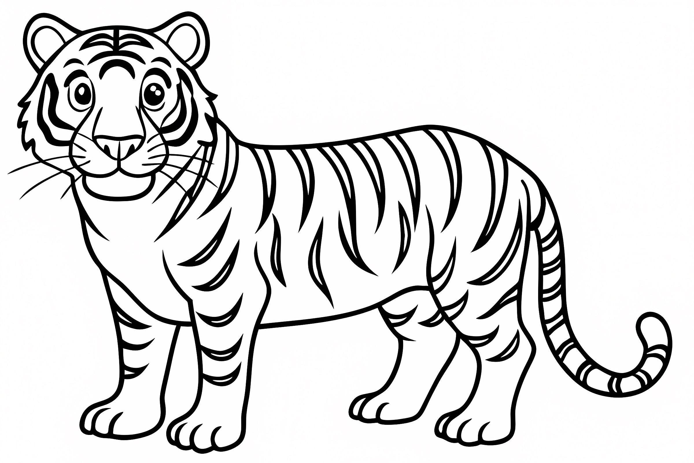 Bébé tigre joueur — Coloriage à imprimer gratuit