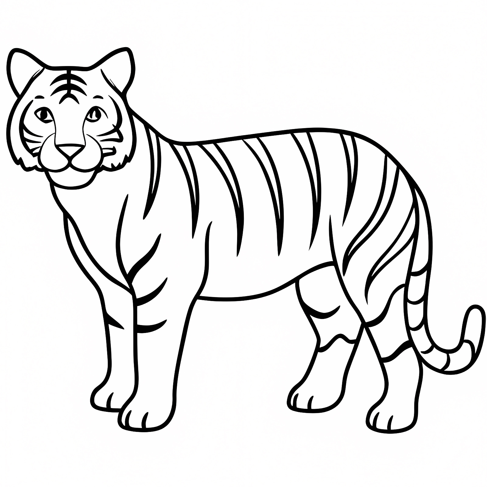 Tigre dans la jungle — Coloriage à imprimer gratuit