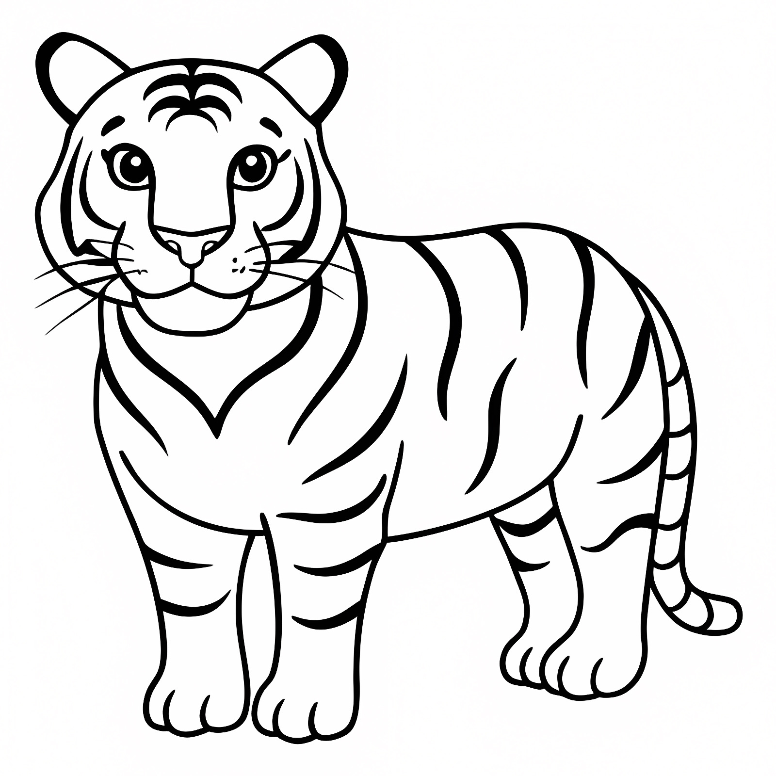 Tigre aux rayures — Coloriage à imprimer gratuit