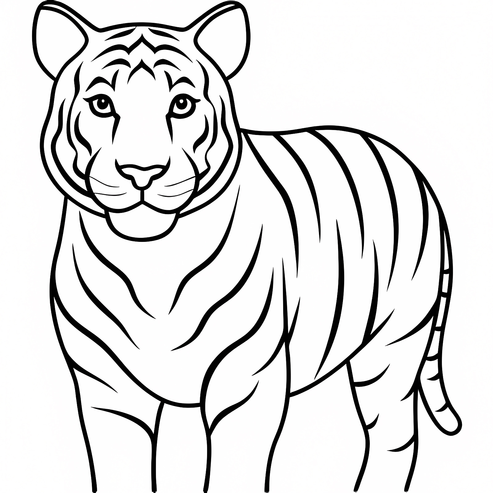 Tigre féroce — Coloriage à imprimer gratuit