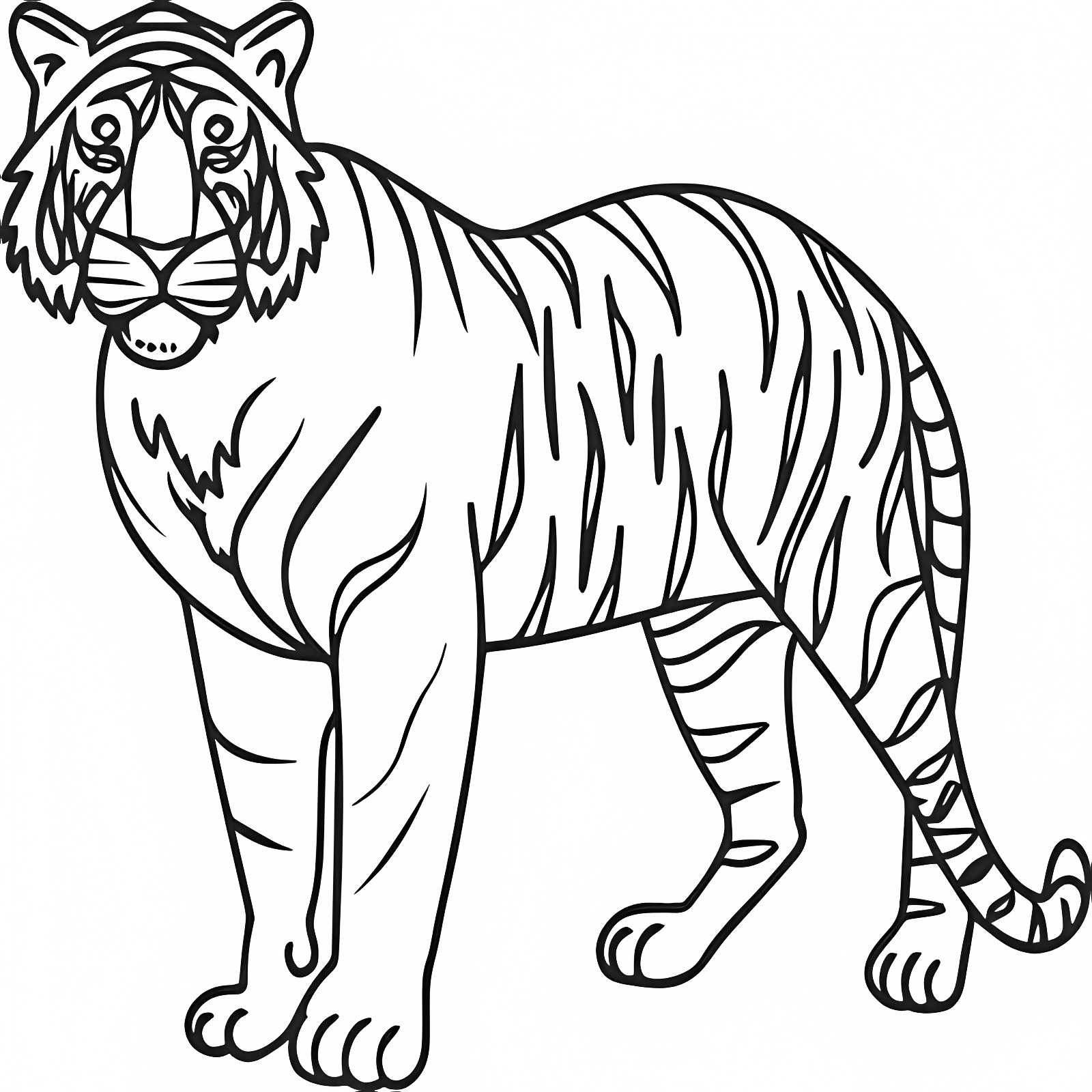 Tigre mignon — Coloriage à imprimer gratuit