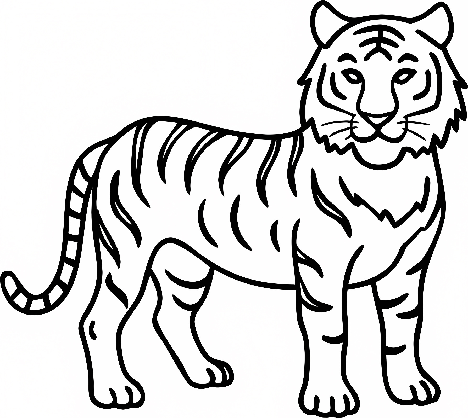 Tigre sauvage — Coloriage à imprimer gratuit