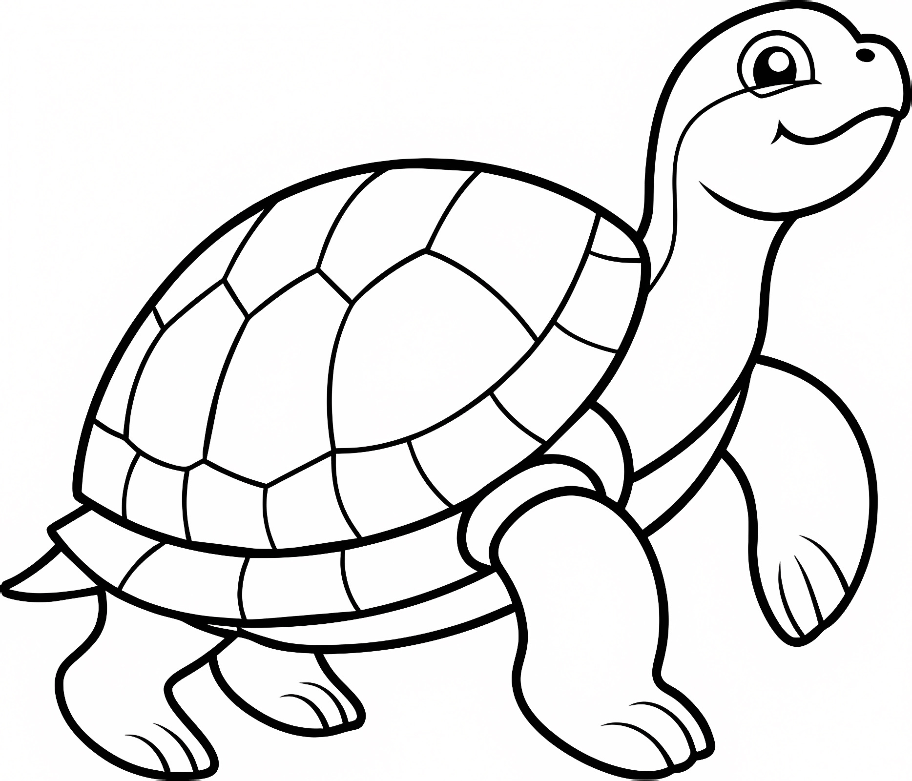 Tortue mignonne — Coloriage à imprimer gratuit