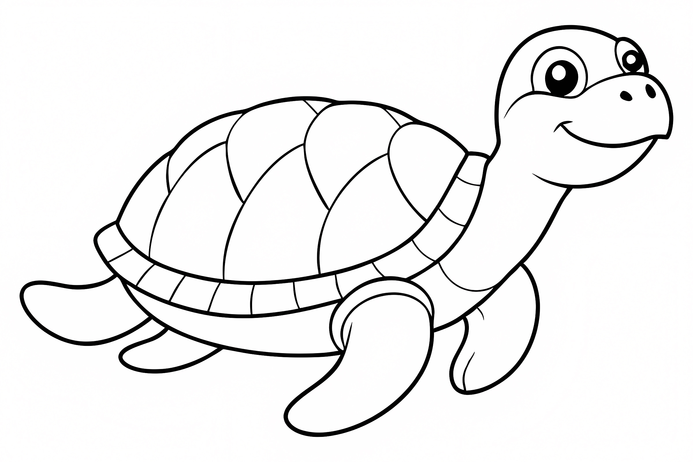 Tortue souriante — Coloriage à imprimer gratuit